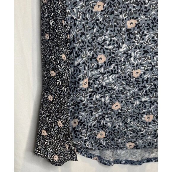 LOFT Women’s Floral Bell Sleeve Ruffle Round Neck Casual Blouse Top Sz L NEW - Picture 5 of 12